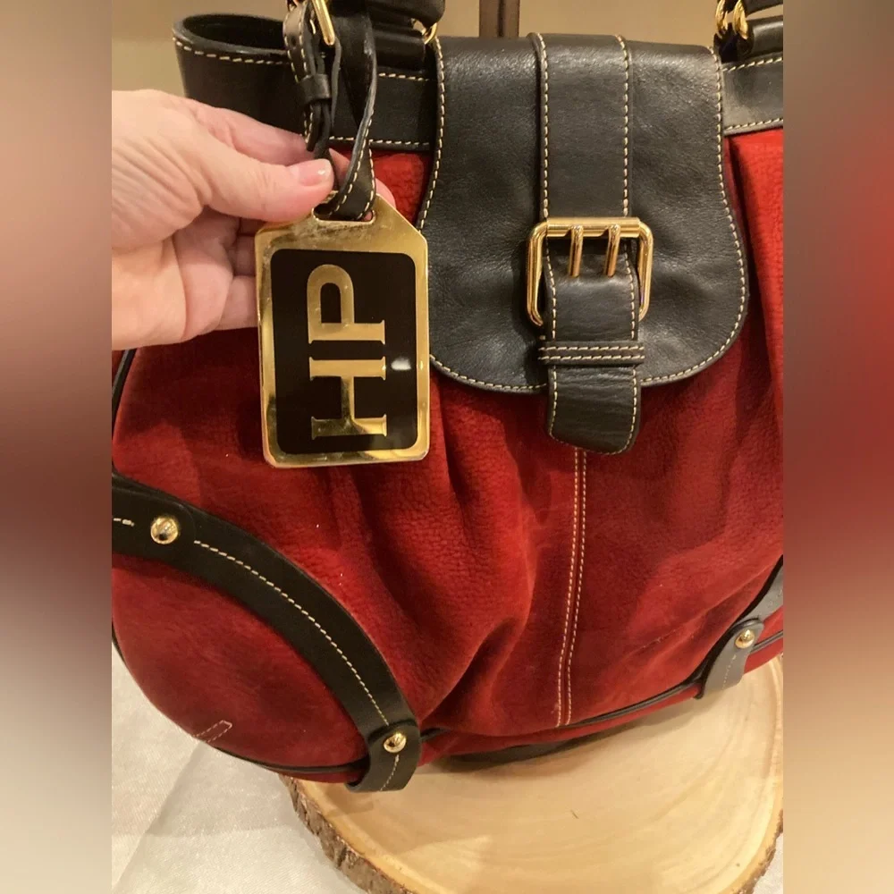 Dooney and Bourke Limited Edition Red Suede Hayden Panettiere (HP) Tote Bag Rare